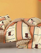 CS-5 детское постельное белье из сатина Сайлид 1,5 спальное, наволочка 50*70