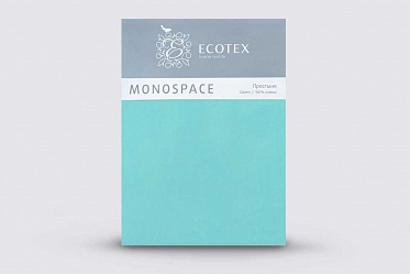 Простыня из сатина Моноспейс Ecotex евро бирюзовая