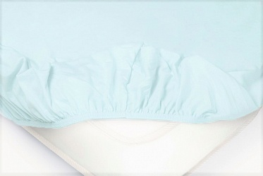 Простыня на резинке трикотажная в кроватку Ecotex голубая