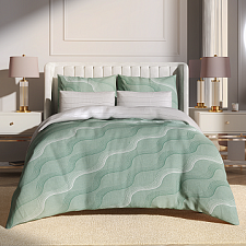 Мятный Вечер постельное бельё из сатина Harmonica Ecotex евро