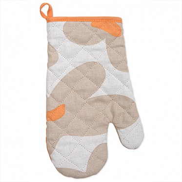 "Прихватка ""Рукавичка"" 30х17 ""Радушная хозяйка (Традиция)"" (Флористика (бежевый))"