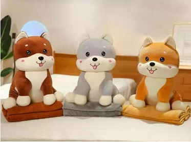 Плед-сумка детский махровый Игрушка Собачка