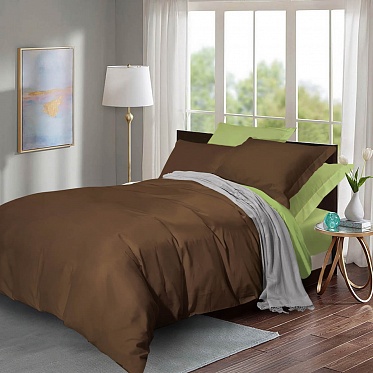 BL-46 постельное белье из сатина Сайлид евро