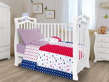 КПБ детский поплин с простыней на рез. 140х107 "Кассиопея"