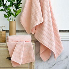Полотенце «Verossa» махровое 70/140 500Г/М2 Stripe Цвет Нежно-персиковый