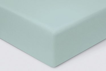 Простыня из сатина Моноспейс Ecotex евро  нежно-голубая