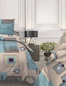 172 Графика, 4/1 Вид, бирюзовый постельное белье из бязи Бояртекс 1,5 спальное