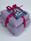 Набор махровых полотенец 8 МАРТА Он и Она 50*80 + 70*130 лавандовый 