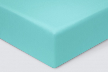 Простыня из сатина Моноспейс Ecotex евро бирюзовая