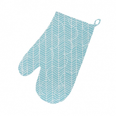Рукавичка стеганая 30х17, рогожка (Ёлочка голубая)