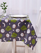 "Скатерть рогожка 145х145 ""Радушная хозяйка"" Кокосы серый"