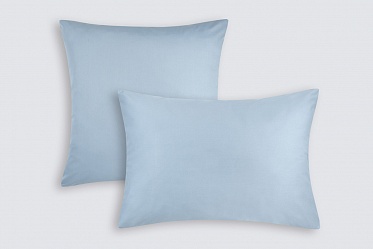 Наволочки из сатина Моноспейс Ecotex 2шт. 50*70 серо-голубой