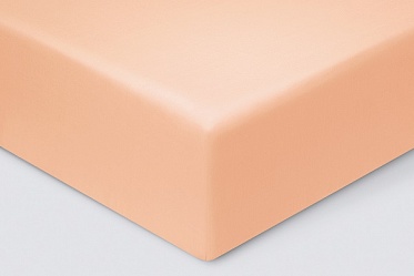 Простыня из сатина Моноспейс Ecotex евро персиковая