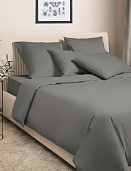 Антрацит постельное бельё из сатина Моноспейс Ecotex евро