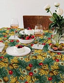 Скатерть рогожка 145*145  Vse DOMA  рис.60164-1 Много фруктов