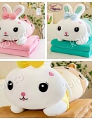 Плед-сумка детский махровый Игрушка Зайка