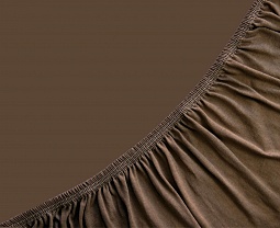 Простыня на резинке трикотажная СВС 160*200*20 коричневый