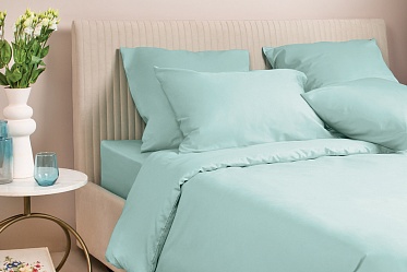 Пододеяльник из сатина Моноспейс Ecotex евро  нежно-голубой