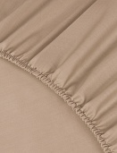 Простыня на резинке из сатина Моноспейс Ecotex 180*200*23 бежевая