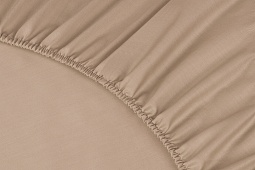 Простыня на резинке из сатина Моноспейс Ecotex 180*200*23 бежевая