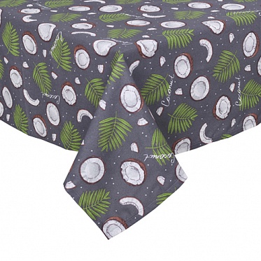 "Скатерть рогожка 145х180 ""Радужная хозяйка"" Кокосы серый"