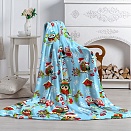 "Плед ""Амели""200х220, облегченный (Совушки голуб.)"