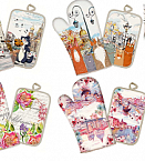 Прихватка полулен 14х22, в ассортименте 