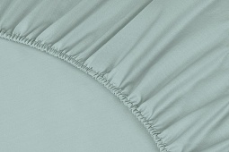 Простыня на резинке из сатина Моноспейс Ecotex 140*200*23 нежно-голубая