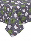 "Скатерть рогожка 145х180 ""Радужная хозяйка"" Кокосы серый"