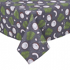 "Скатерть рогожка 145х180 ""Радужная хозяйка"" Кокосы серый"