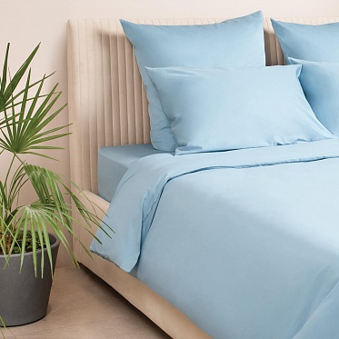 Пододеяльник из сатина Моноспейс Ecotex 1,5 спальный голубой