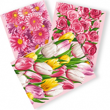 Полотенце декоративное вафельное 45х60 Праздничный букет