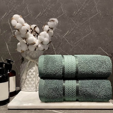 Полотенце махровое Амур Он и Она 40*65 нефритовый