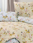 Дикая Мята постельное бельё из сатина Harmonica Ecotex евро с простынёй на резинке 180