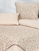 Цветущий Миндаль постельное бельё из сатина Harmonica Ecotex евро с простынёй на резинке 180
