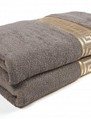 Полотенце-простыня пляжное махровое Греческий бордюр жаккард Gala 220*200 тауп