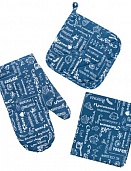 Индиго (ПК) набор для кухни 3 предмета (рукавичка-прихватка, прихватка, декор.полотенце)