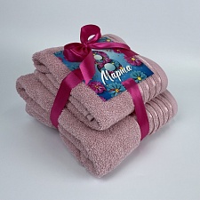 Набор махровых полотенец 8 МАРТА Он и Она 50*80 + 70*130 дымчатая роза