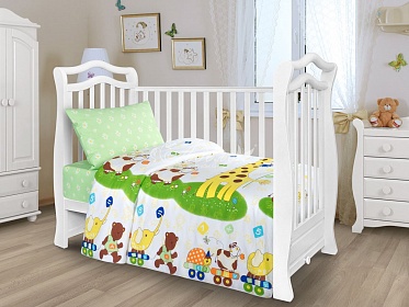 КПБ детский поплин 140х107 "Веселые друзья"