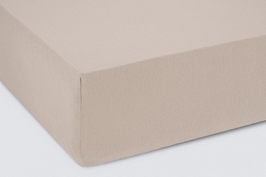 Простыня на резинке трикотажная 160х200х20 светло-коричневая