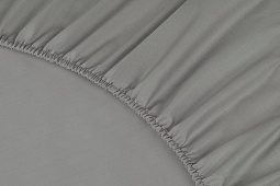 Простыня на резинке из сатина Моноспейс Ecotex 140*200*23 антрацит
