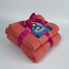 Набор махровых полотенец 8 МАРТА Он и Она 50*80 + 70*130 грейпфрут