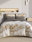 Марбл постельное бельё из сатина Harmonica Ecotex евро с простынёй на резинке 160