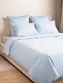 Голубой постельное бельё из сатина Моноспейс Ecotex семейное