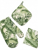 Тропики набор для кухни 3 предмета (рукавичка-прихватка, прихватка, декор.полотенце)