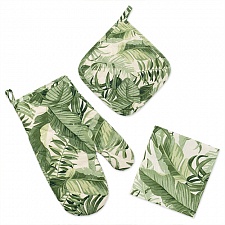 Тропики набор для кухни 3 предмета (рукавичка-прихватка, прихватка, декор.полотенце)