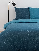 "КПБ 2-х сп. с европрост. ""Традиция"" ПОПЛИН, 100%-хлопок (Звёздное небо (синий))"