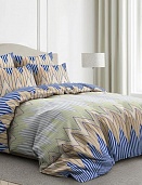 Зигзаг синий постельное бельё из бязи Веселина Ночь Нежна семейное