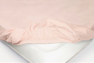 Простыня на резинке трикотажная в кроватку Ecotex розовая