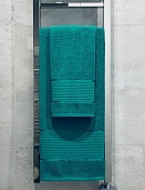 Полотенце махровое Мурашки Он и Она 70*130 изумруд